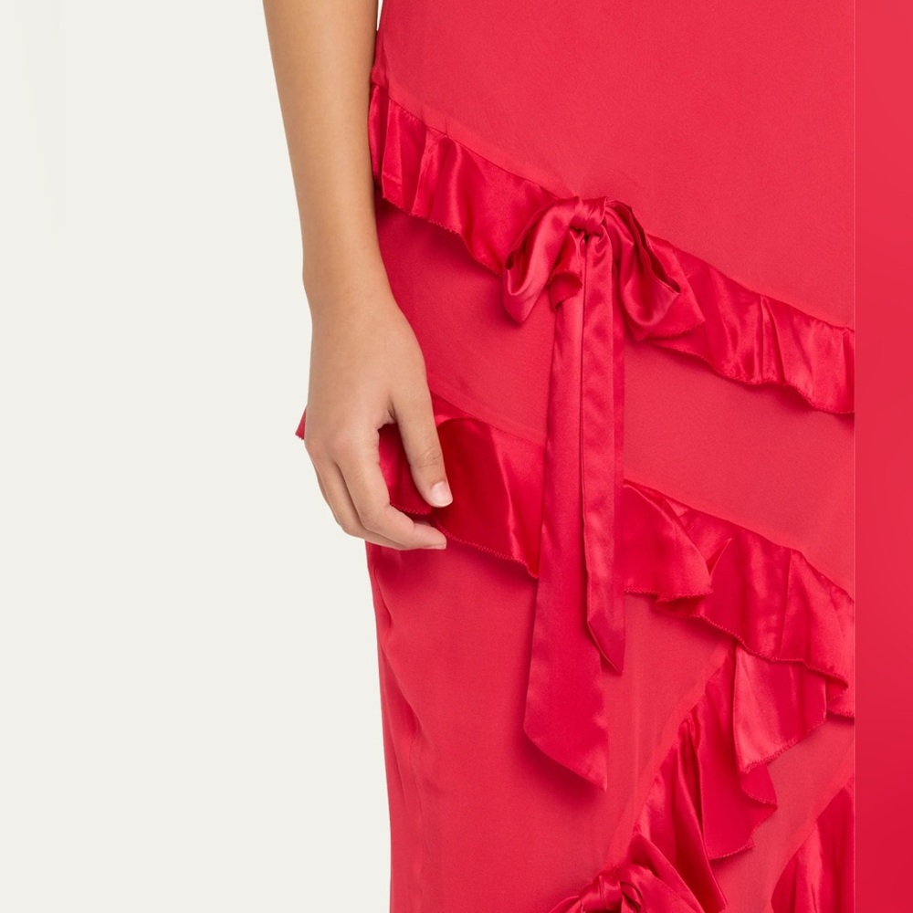 LoveShackFancy Red Ruffle Dress - Picture 9 of 13